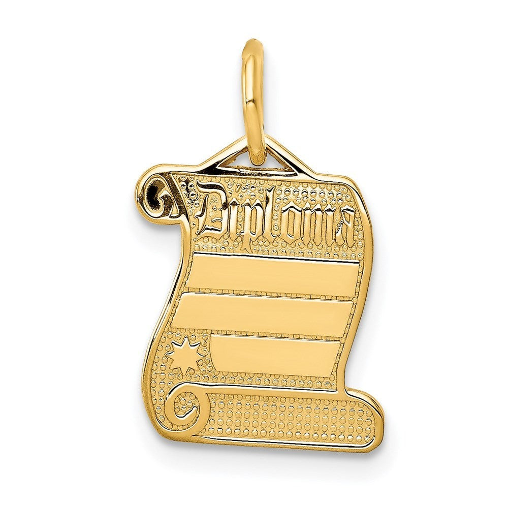 14k Yellow Gold DIPLOMA Charm Pendant