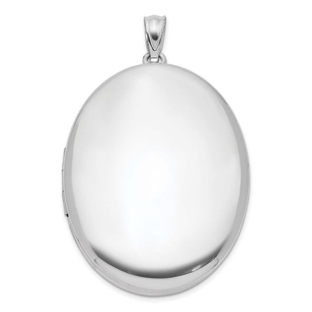 Sterling Silver Rhodium-plated Polished 34mm Oval Locket Pendant