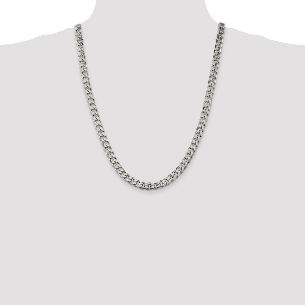 Sterling Silver 8.3mm Curb Chain Necklace 24"