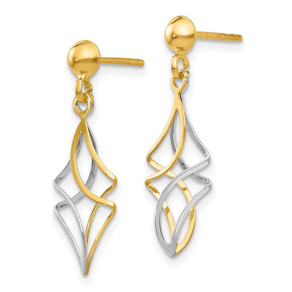 14k Two-tone Dangle Earrings