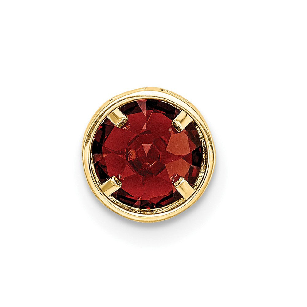 14k Yellow Gold 6mm Garnet bezel pendant