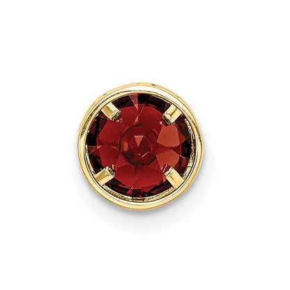 14k Yellow Gold 6mm Garnet bezel pendant