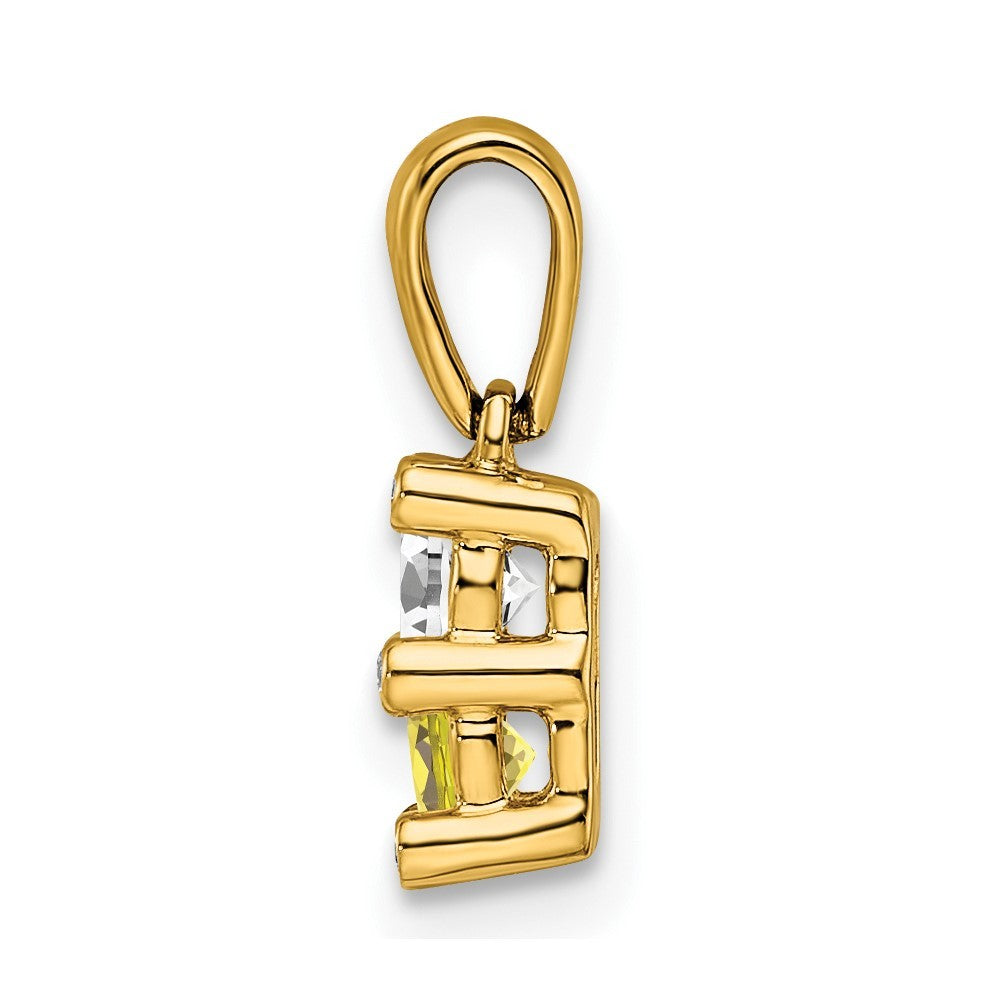 14k Yellow Gold Family Jewelry Diamond Semi-Set Pendant