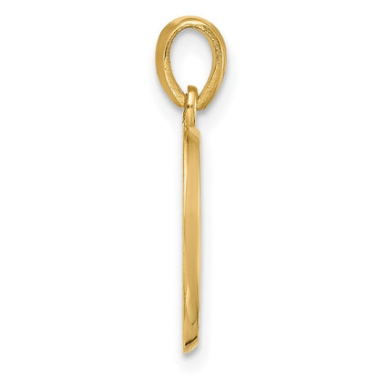 14k Yellow Gold Fancy Letter O Initial Pendant