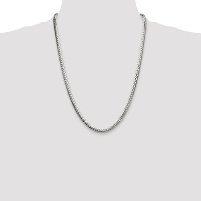 Sterling Silver Polished 5.1mm Double Oval Flat Chain Necklace 24"