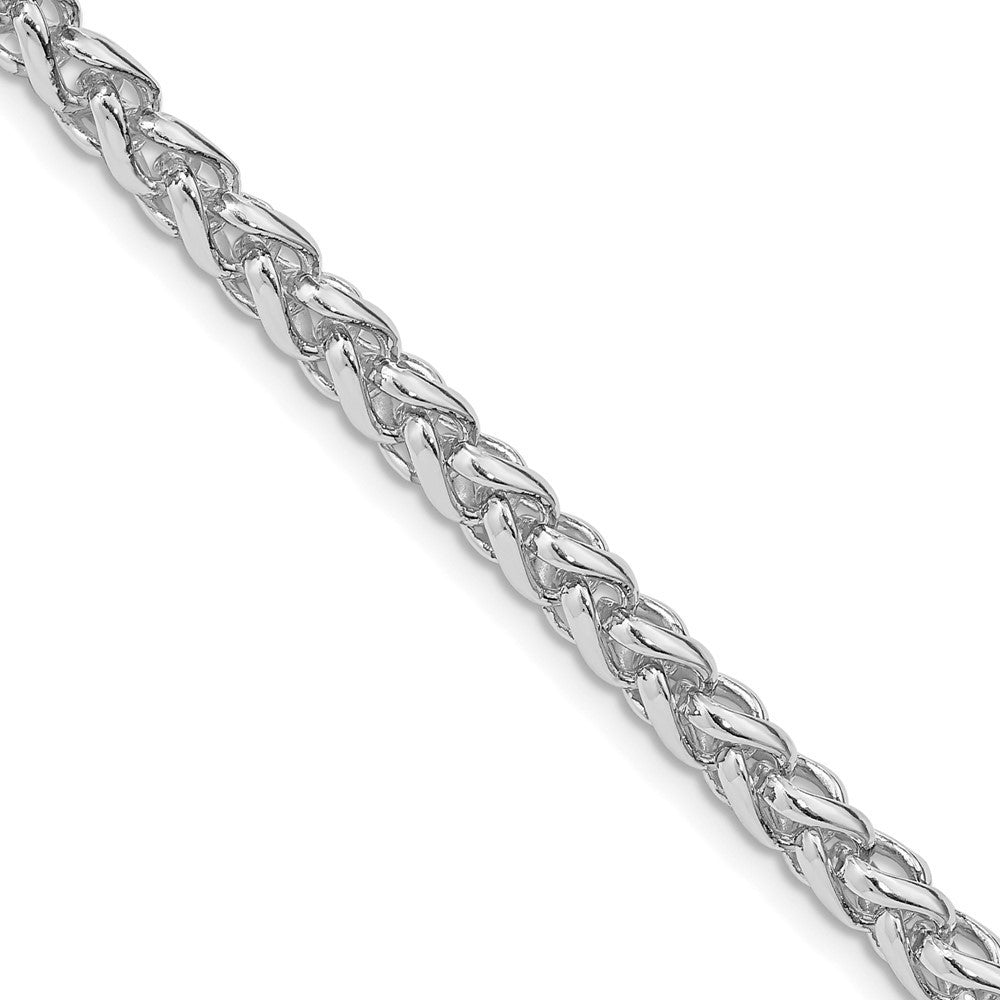 Sterling Silver Rhodium-plated 5mm Round Spiga Chain Necklace 30"