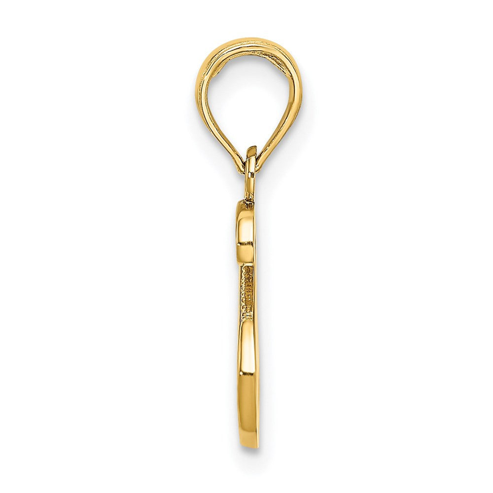 14k Yellow Gold Script Letter S Initial Pendant