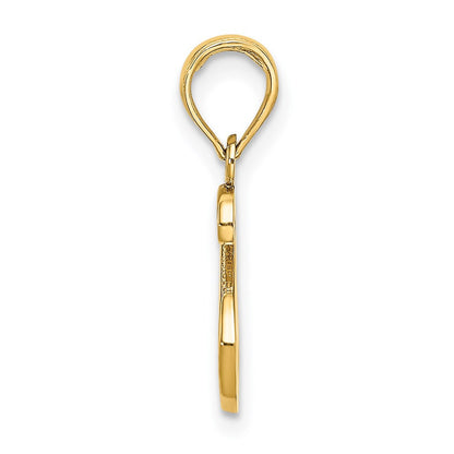 14k Yellow Gold Script Letter S Initial Pendant