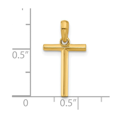 14k Yellow Gold Fancy Letter T Initial Pendant