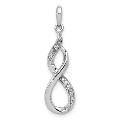 Sterling Silver Rhodium Diamond Figure 8 Pendant