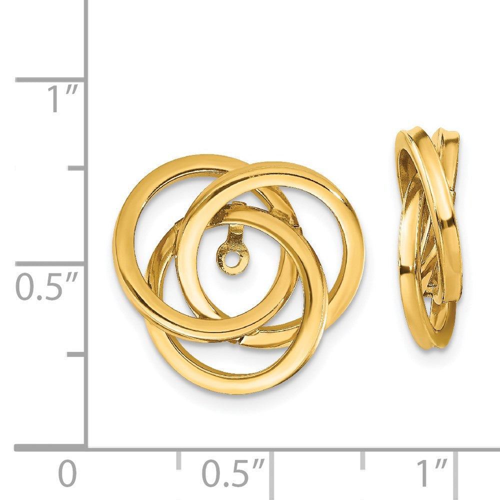 14k Yellow Gold Polished Love Knot Earring Jackets