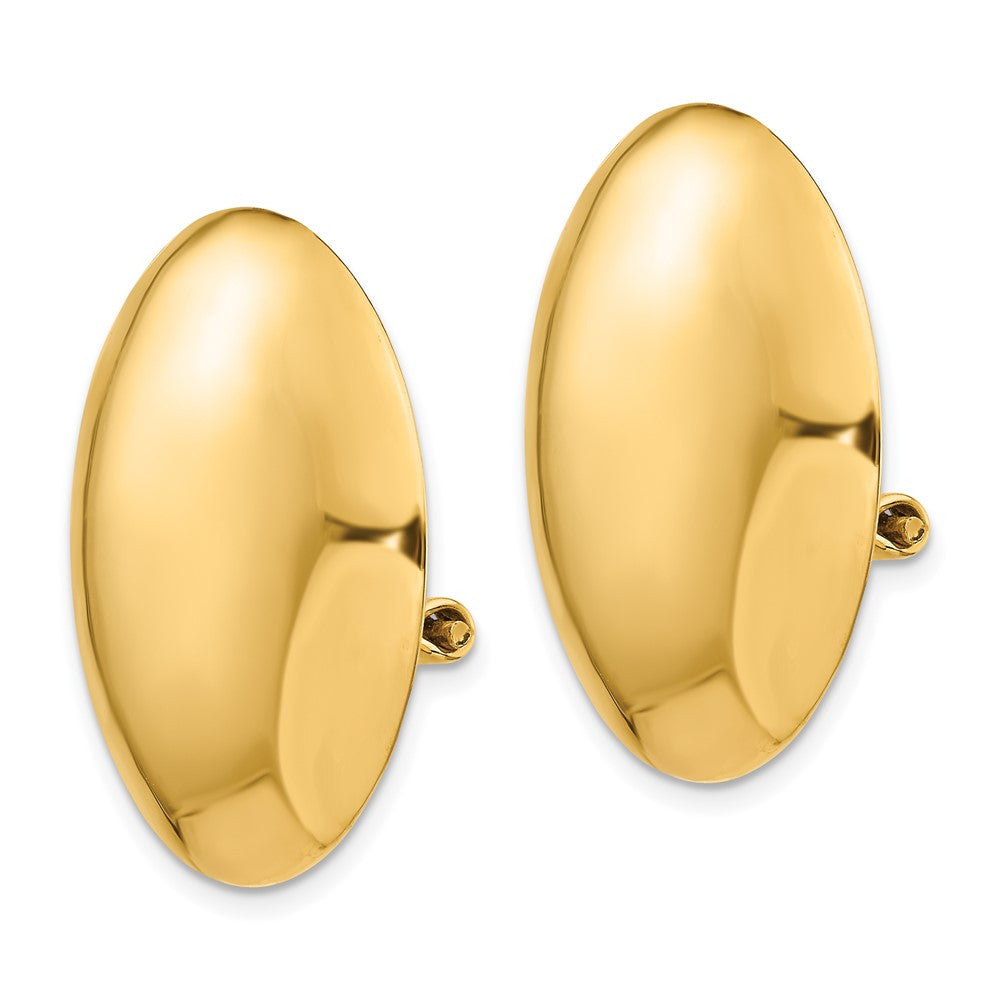 14k Yellow Gold Omega Clip Polished Non-pierced Stud Earrings