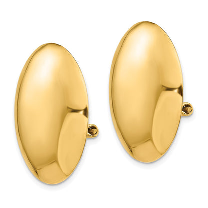14k Yellow Gold Omega Clip Polished Non-pierced Stud Earrings