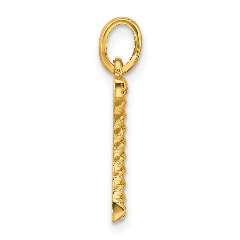 14k Yellow Gold Fancy Twist Letter Z Initial Pendant