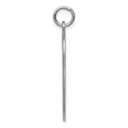 Sterling Silver Rhodium-plated Engraveable Heart Disc Charm Pendant
