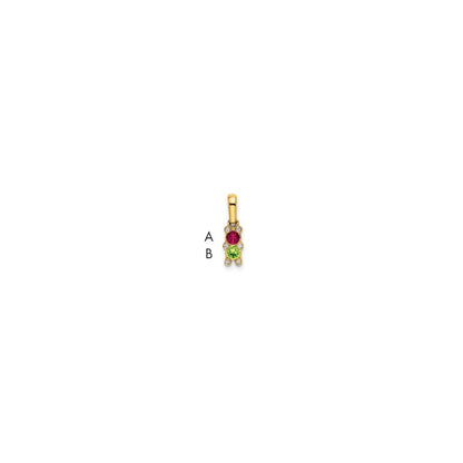 14k Yellow Gold Family Jewelry Diamond Semi-Set Pendant