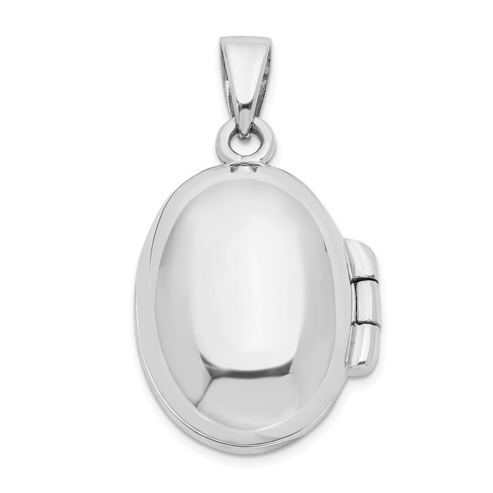 Sterling Silver Rhodium-plated and Antiqued Amethyst Locket