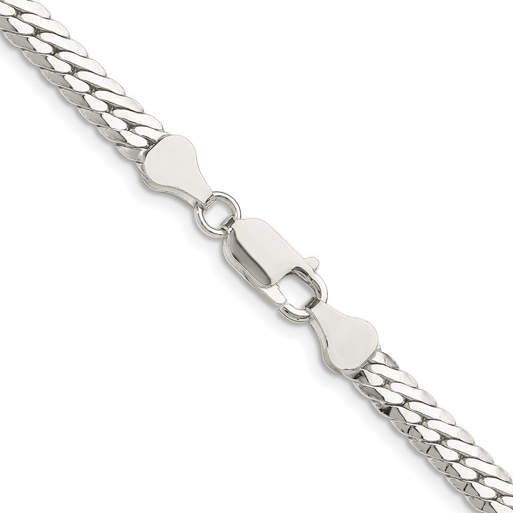Sterling Silver Polished 5.1mm Double Oval Flat Chain Necklace 22"