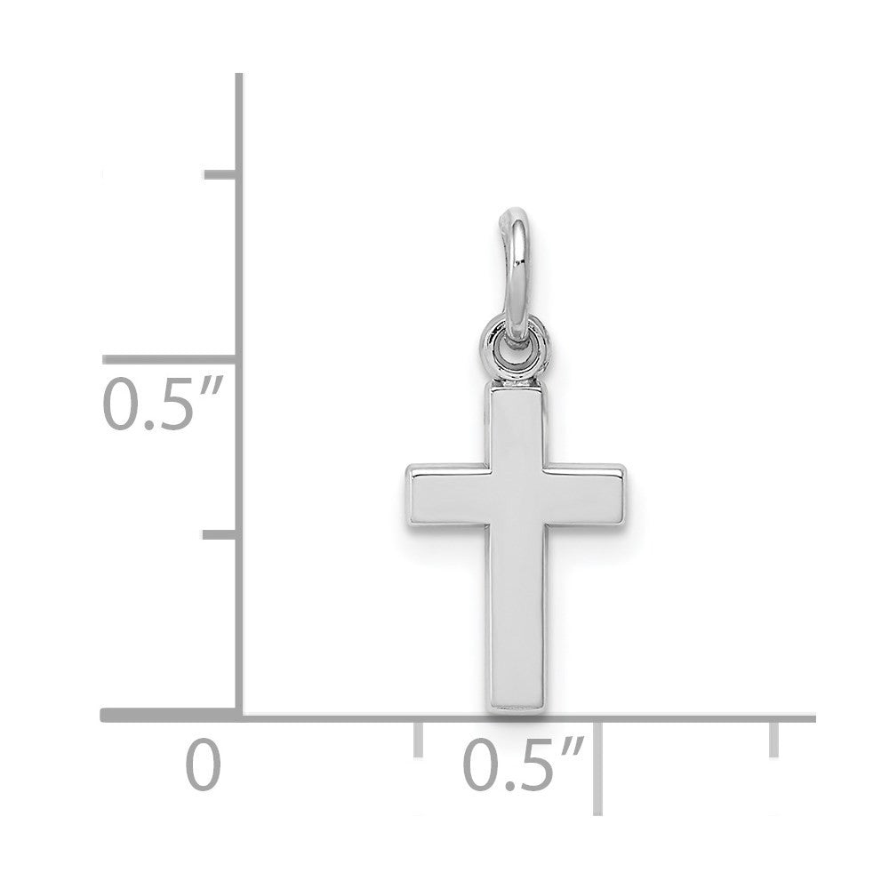 14k White Gold Cross Charm Pendant