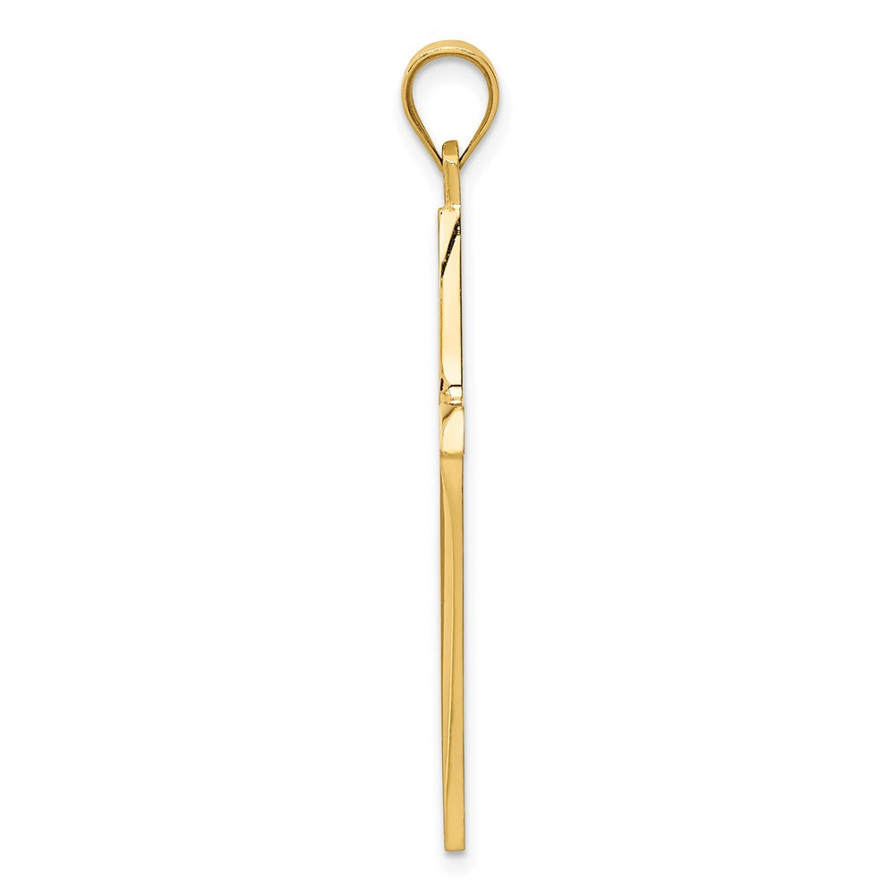 14k Yellow Gold Polished Cross Pendant