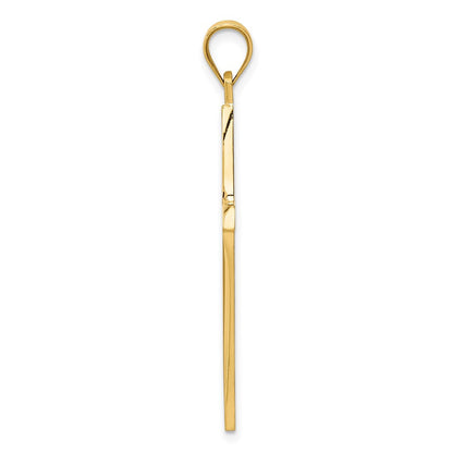 14k Yellow Gold Polished Cross Pendant