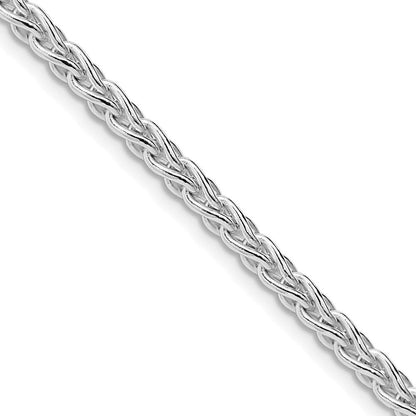 Sterling Silver Rhodium-plated 3.7mm Round Spiga Chain Necklace 28"