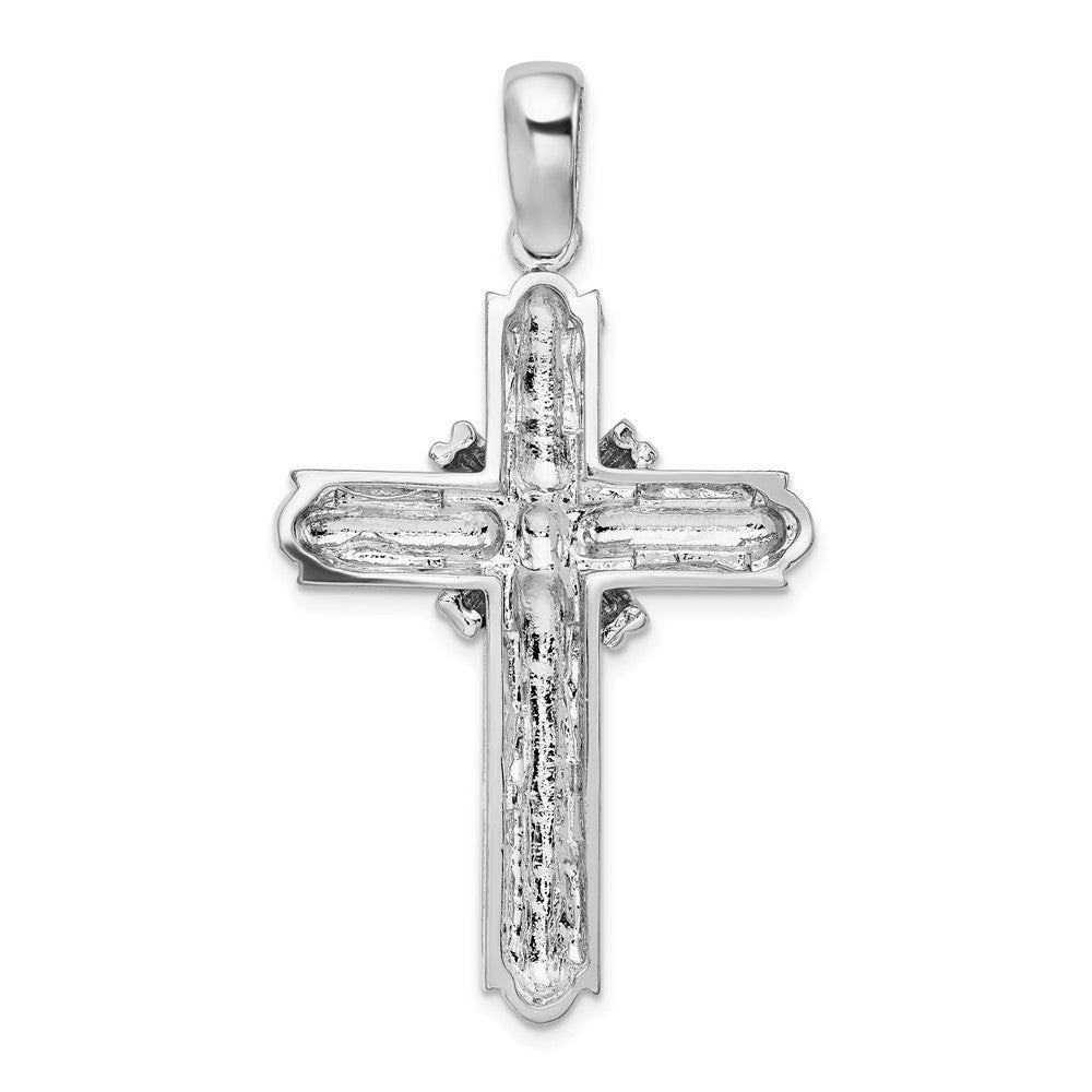 Sterling Silver Small Rounded X-Center with Frame Cross Pendant
