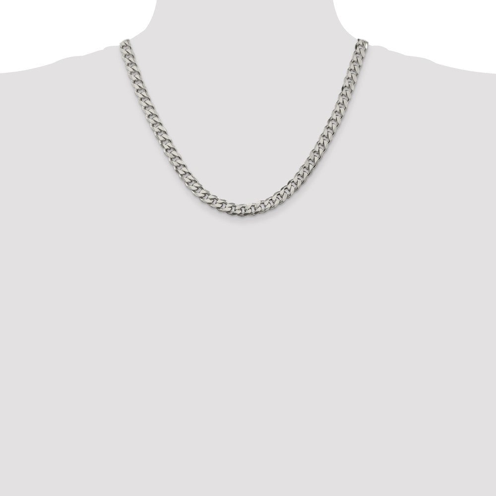 Sterling Silver 8.3mm Curb Chain Necklace 20"