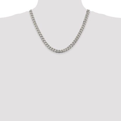 Sterling Silver 8.3mm Curb Chain Necklace 20"