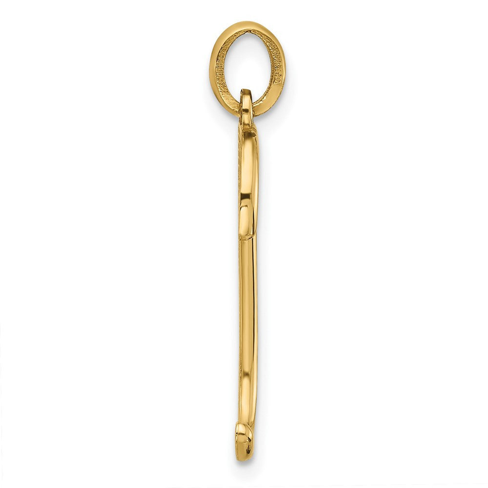 14k Yellow Gold Fancy Letter J Initial Pendant