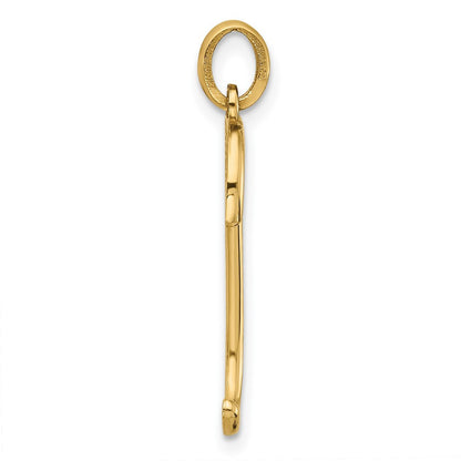 14k Yellow Gold Fancy Letter J Initial Pendant