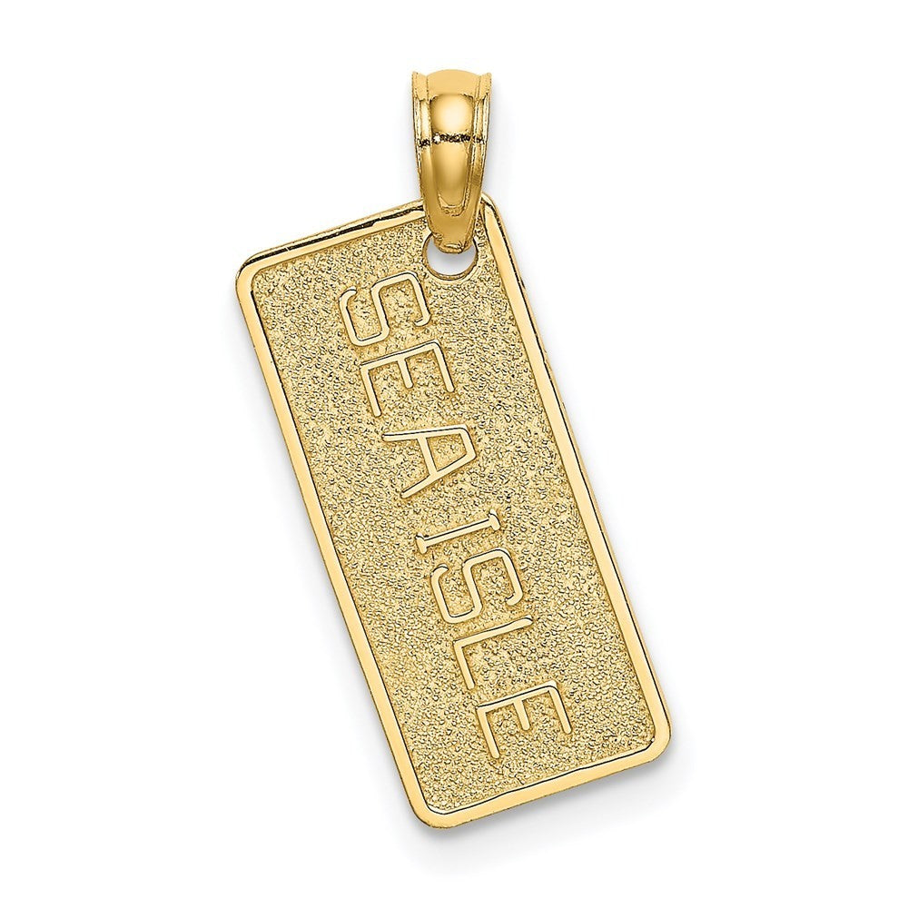 14k Yellow Gold Textured SEA ISLE License Plate