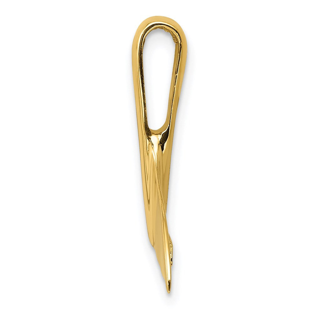 14k Yellow Gold Whale Tail Chain Slide Pendant
