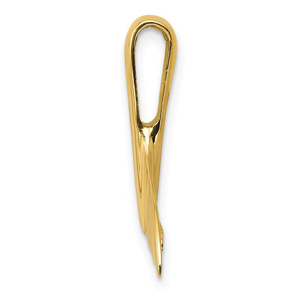 14k Yellow Gold Whale Tail Chain Slide Pendant
