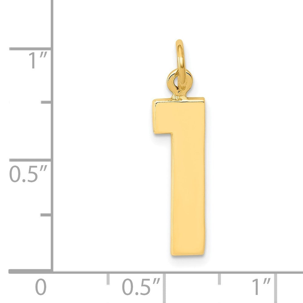 14k Yellow Gold Large Polished Number 1 Charm Pendant