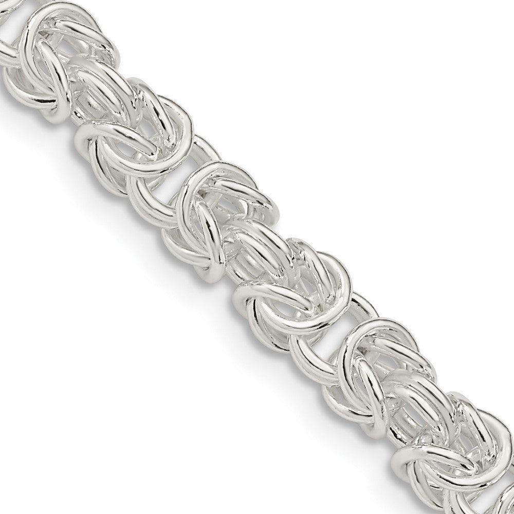 Sterling Silver 5.5mm Rounded Byzantine Chain Necklace 18"