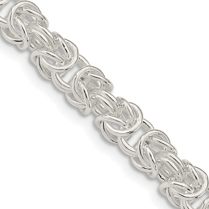 Sterling Silver 5.5mm Rounded Byzantine Chain Necklace 18"