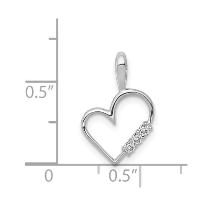 14k White Gold AA 1/20ct. Diamond Heart Pendant
