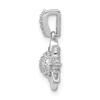 14k White Gold 1/10ct. Diamond Fancy Sun/Star Pendant