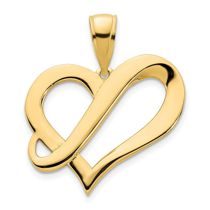 14k Yellow Gold Fancy Heart Pendant