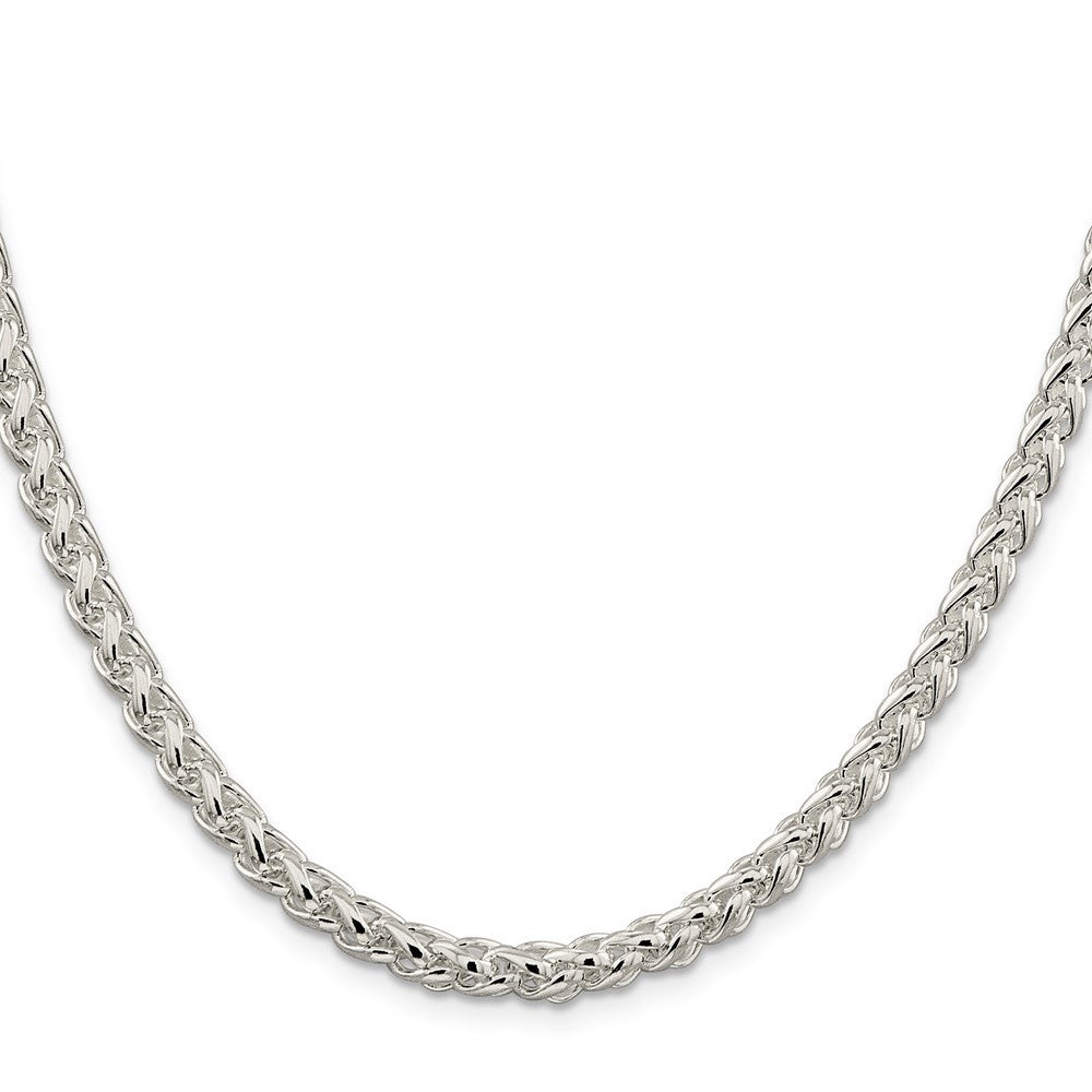 Sterling Silver 5mm Round Spiga Chain Necklace 30"