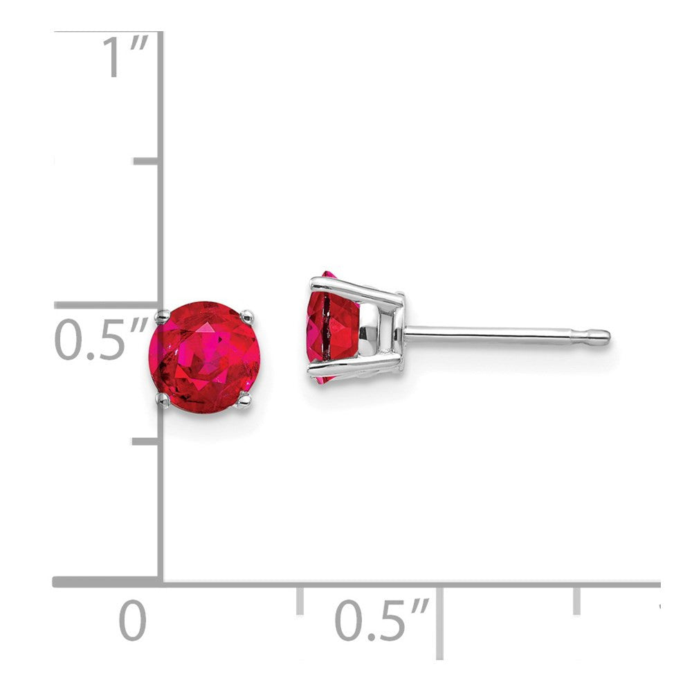 14k White Gold Ruby Stud Earrings
