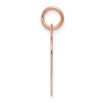 14k Rose Gold Heart Disc Charm Pendant
