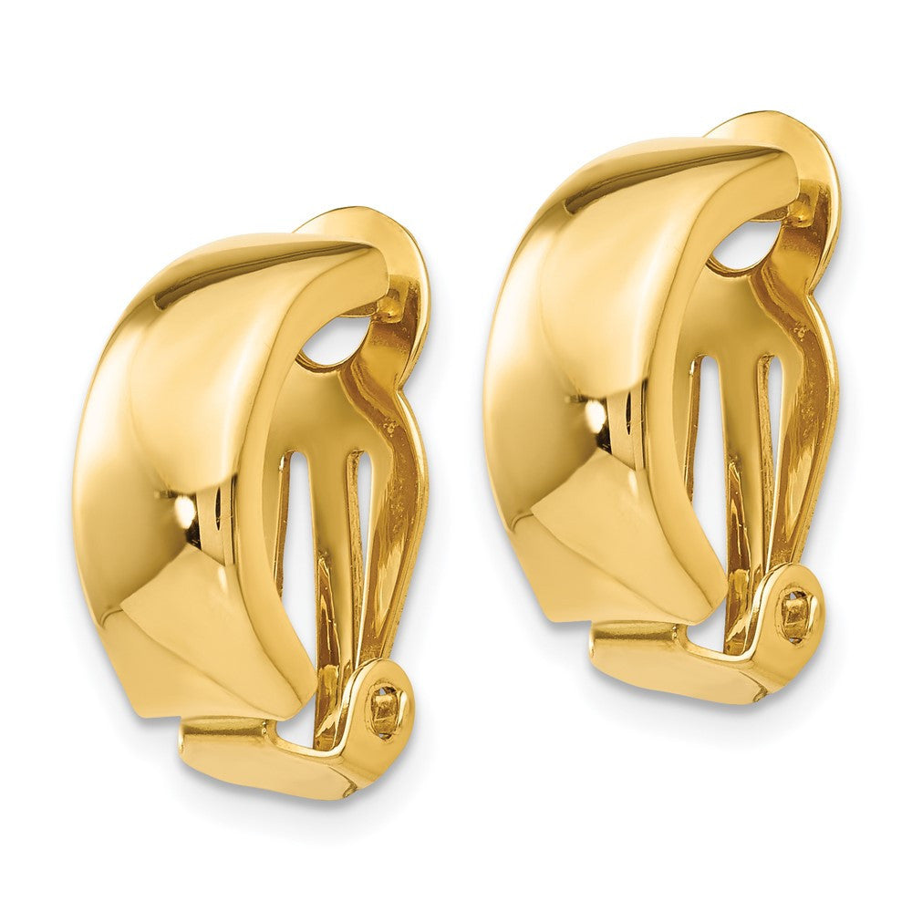 14k Yellow Gold Non-Pierced Polished Hoop Earrings