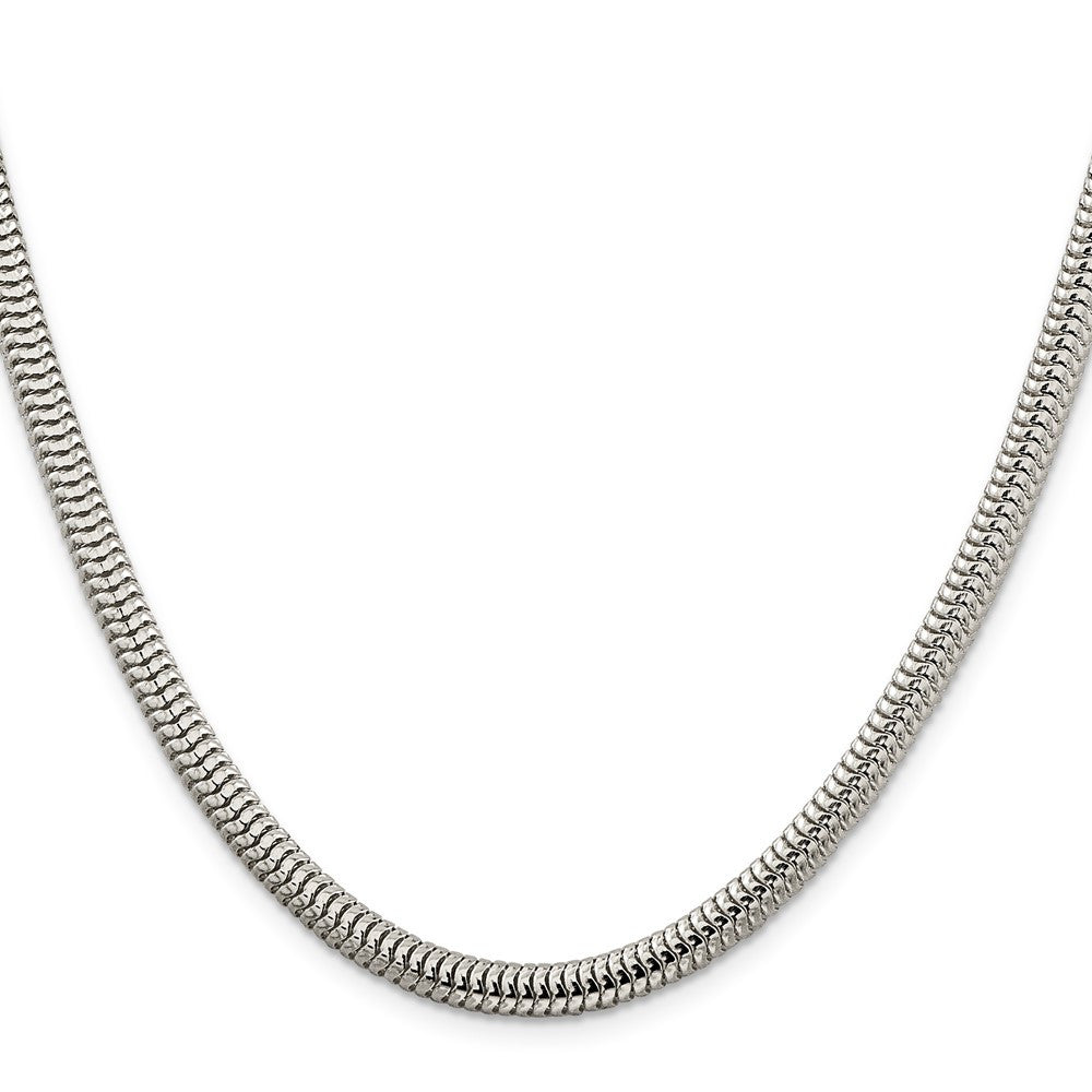 Sterling Silver 5mm Round Snake Chain Necklace 24"