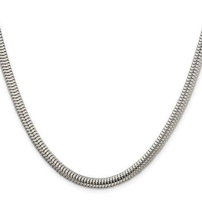 Sterling Silver 5mm Round Snake Chain Necklace 24"