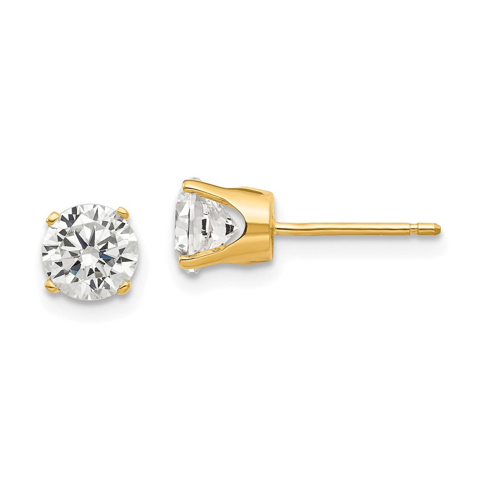 14k Yellow Gold 5.5mm Cubic Zirconia stud earrings