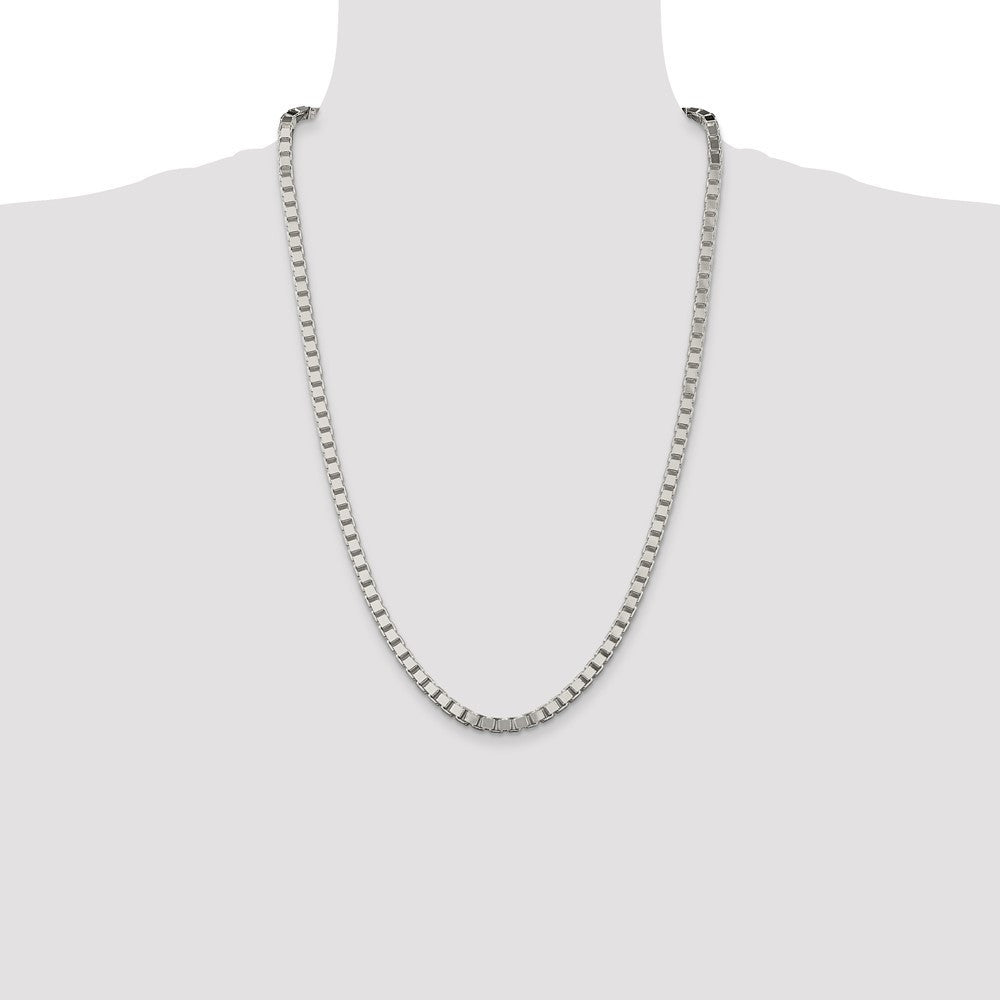 Sterling Silver 4.5mm Box Chain Necklace 26"