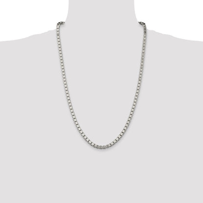 Sterling Silver 4.5mm Box Chain Necklace 26"
