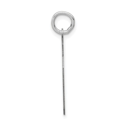 14k White Gold Medium Satin Number 80 Charm Pendant